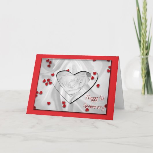 Gelukkig 1-jarig jubileumkaart kaart (Voorkant)