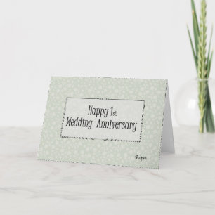 Gelukkig 1e huwelijksjubileum kaart