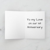 GELUKKIG ***1e JUBILEUM *** AAN MIJN "LIEFDE" Kaart (Binnen)