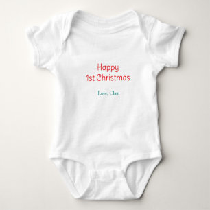 gelukkig 1e kerstfeest rood groen liefde naam eenv romper