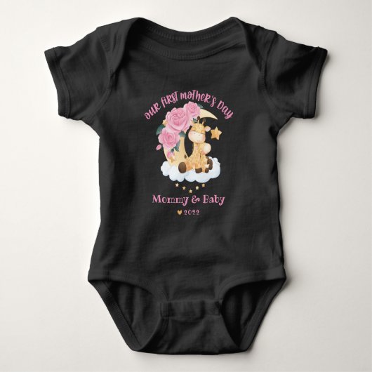 Gelukkig 1e Moederdag Baby Body Romper (Voorkant)