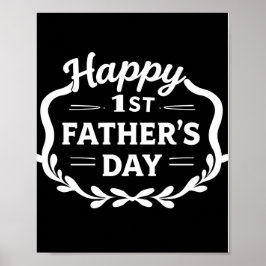 Gelukkig 1e Vaderdag Poster – Cadeau voor Nieuwe V