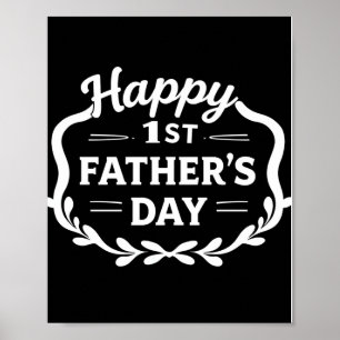 Gelukkig 1e Vaderdag Poster – Cadeau voor Nieuwe V