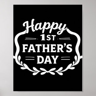 Gelukkig 1e Vaderdag Poster – Cadeau voor Nieuwe V