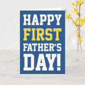 Gelukkig 1e Vaderdag Wenskaart voor nieuwe vader Kaart (Gele Bloem)