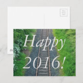 Gelukkig 2016! Treinspoor in de Natuur Briefkaart (Voorkant / Achterkant)