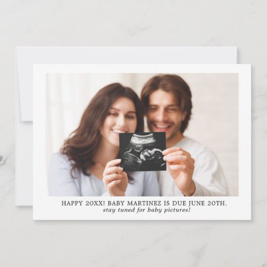 Gelukkig 2021! Nieuwjaar Zwangerschap Fotoaankondi Aankondiging (Voorkant)