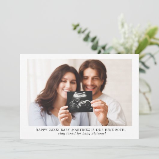 Gelukkig 2021! Nieuwjaar Zwangerschap Fotoaankondi Aankondiging (Staand voorkant)