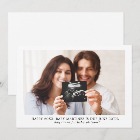 Gelukkig 2021! Nieuwjaar Zwangerschap Fotoaankondi Aankondiging (Voorkant / Achterkant)