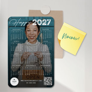Gelukkig 2023 Typografie Kalender Nieuwjaarsfoto Magneet