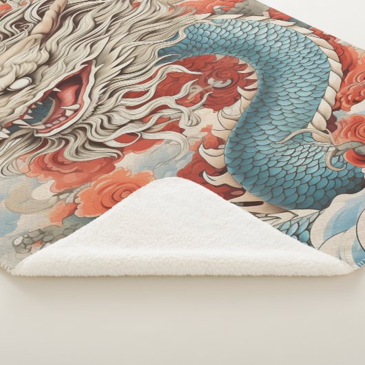 Gelukkig 2024 jaar Dragon No2 Sherpa Deken (3/4)