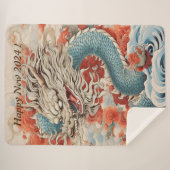 Gelukkig 2024 jaar Dragon No2 Sherpa Deken (Voorkant (horizontaal))