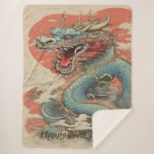 Gelukkig 2024 Jaar Dragon No4 Sherpa Deken (Voorkant)