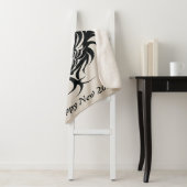 Gelukkig 2024 Jaar van Black Dragon Face Sherpa Deken (In situ)