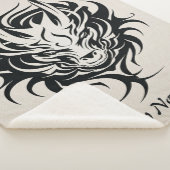 Gelukkig 2024 Jaar van Black Dragon Face Sherpa Deken (3/4)