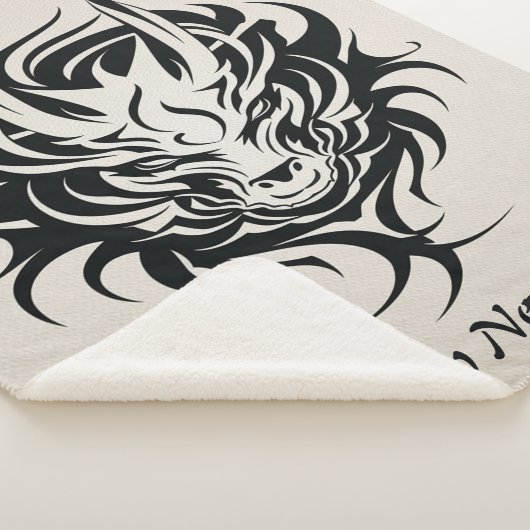 Gelukkig 2024 Jaar van Black Dragon Face Sherpa Deken (3/4)