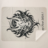 Gelukkig 2024 Jaar van Black Dragon Face Sherpa Deken (Voorkant (horizontaal))
