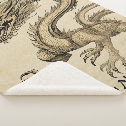 Gelukkig 2024 Jaar van Dragon  Schets No2 Sherpa Deken (3/4)