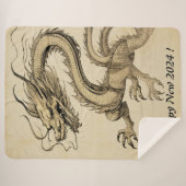 Gelukkig 2024 Jaar van Dragon  Schets No2 Sherpa Deken (Voorkant (horizontaal))