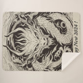 Gelukkig 2024 Jaar van Dragon  Schets No3 Sherpa Deken (Voorkant (horizontaal))