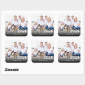Gelukkig 2025 Klad en Kwast Nieuwjaar Foto Vakanti Vierkante Sticker (Vel)
