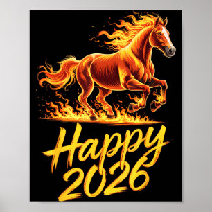Gelukkig 2026 Jaar Van Het Paard Chinese Zodiak Ni Poster