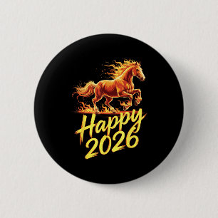 Gelukkig 2026 Jaar Van Het Paard Chinese Zodiak Ni Ronde Button 5,7 Cm