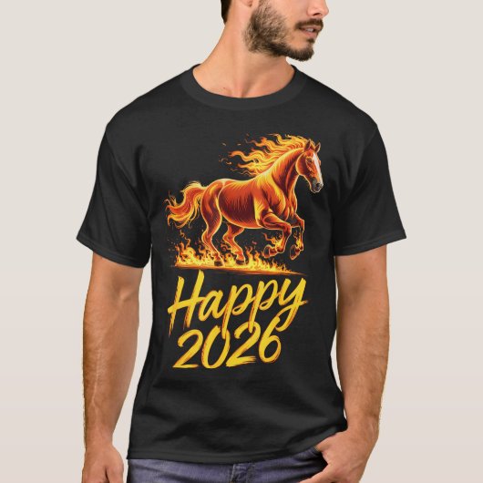 Gelukkig 2026 Jaar Van Het Paard Chinese Zodiak Ni T-shirt (Voorkant)