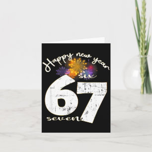 Gelukkig 2026 Oud en Nieuw-feest 67 Zes Zeven Meme Kaart