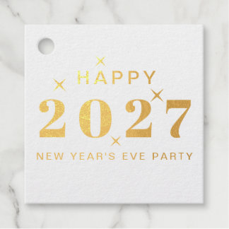 Gelukkig 2027 Blauw Oud en Nieuw Feest Bedankjes Labels