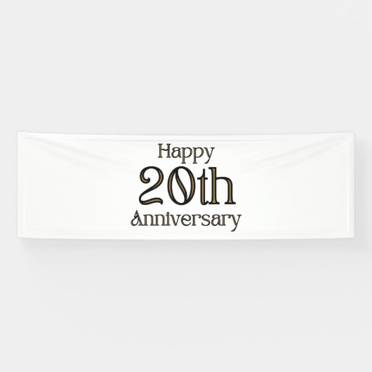 Gelukkig 20-jarig jubileum 2.5x8 vinyl banner (Horizontaal)