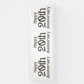 Gelukkig 20-jarig jubileum 4x12 Vinyl banner (Verticaal)