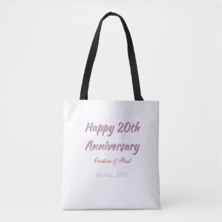 Gelukkig 20-jarig jubileum PURPER MARON TROUWNAAM Tote Bag