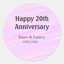 Gelukkig 20-jarig jubileum roze paarse pastel naam
