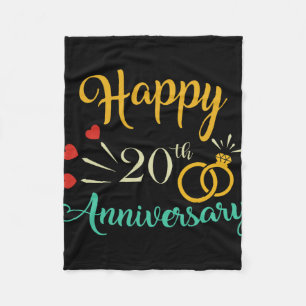 Gelukkig 20e Jubileum Matching Koppels 20e Anniv Fleece Deken