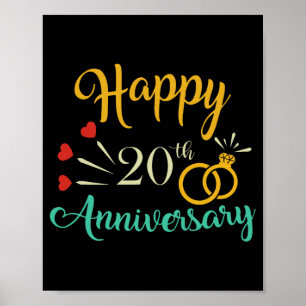 Gelukkig 20e Jubileum Matching Koppels 20e Anniv Poster