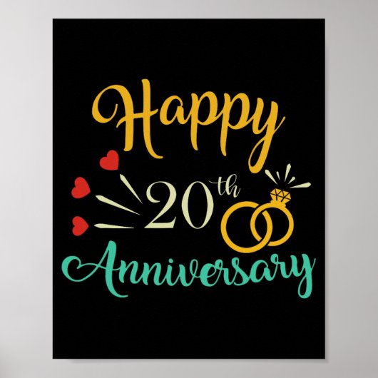 Gelukkig 20e Jubileum Matching Koppels 20e Anniv Poster (Voorkant)