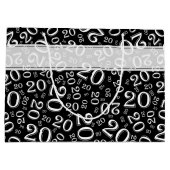 Gelukkig 20e Willekeurig Nummerpatroon Zwart/Wit Groot Cadeauzakje (Achterkant)