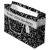 Gelukkig 20e Willekeurig Nummerpatroon Zwart/Wit Groot Cadeauzakje (Voorkant Gekanteld)