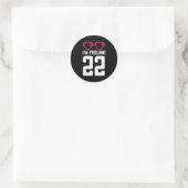 Gelukkig 22e ik voel me 22 ronde sticker (Tas)