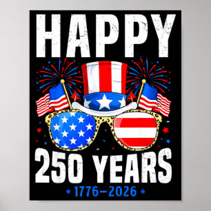 Gelukkig 250 jaar 1776 2026 verjaardag voor mannen poster