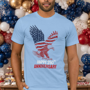 Gelukkig 250-jarig jubileum Amerika Patriotische A T-shirt