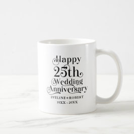 Gelukkig 25-jarig huwelijksjubileum Gouden Typogra Koffiemok