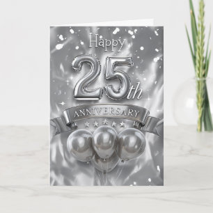 Gelukkig 25-jarig huwelijksjubileum kaart