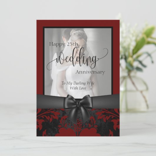 Gelukkig 25-jarig huwelijksjubileum traditionele f kaart (Staand voorkant)