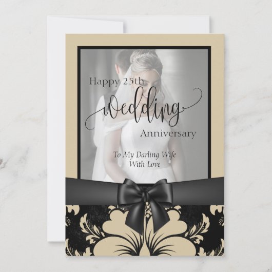 Gelukkig 25-jarig huwelijksjubileum traditionele f kaart (Voorkant)