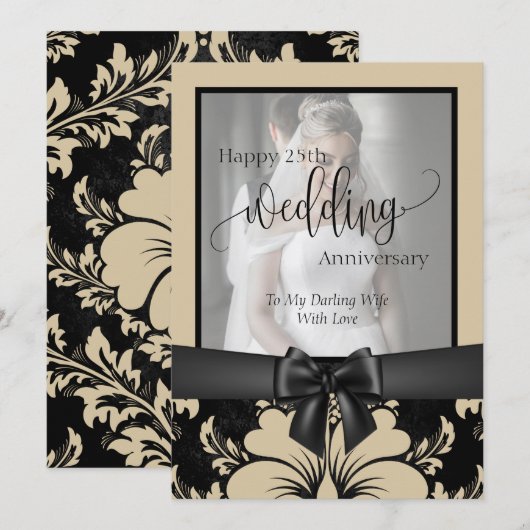 Gelukkig 25-jarig huwelijksjubileum traditionele f kaart (Voorkant / Achterkant)