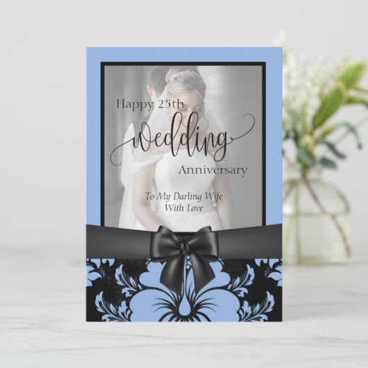 Gelukkig 25-jarig huwelijksjubileum traditionele f kaart (Staand voorkant)
