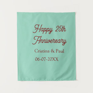 Gelukkig 25-jarig jubileum groen mauve pastel boho wandkleed