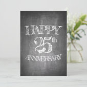 Gelukkig 25-jarig jubileum op krijtbord kaart (Staand voorkant)